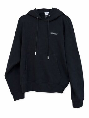 Off-White Black Logo Hoodie Size M Made in Portugal NWT